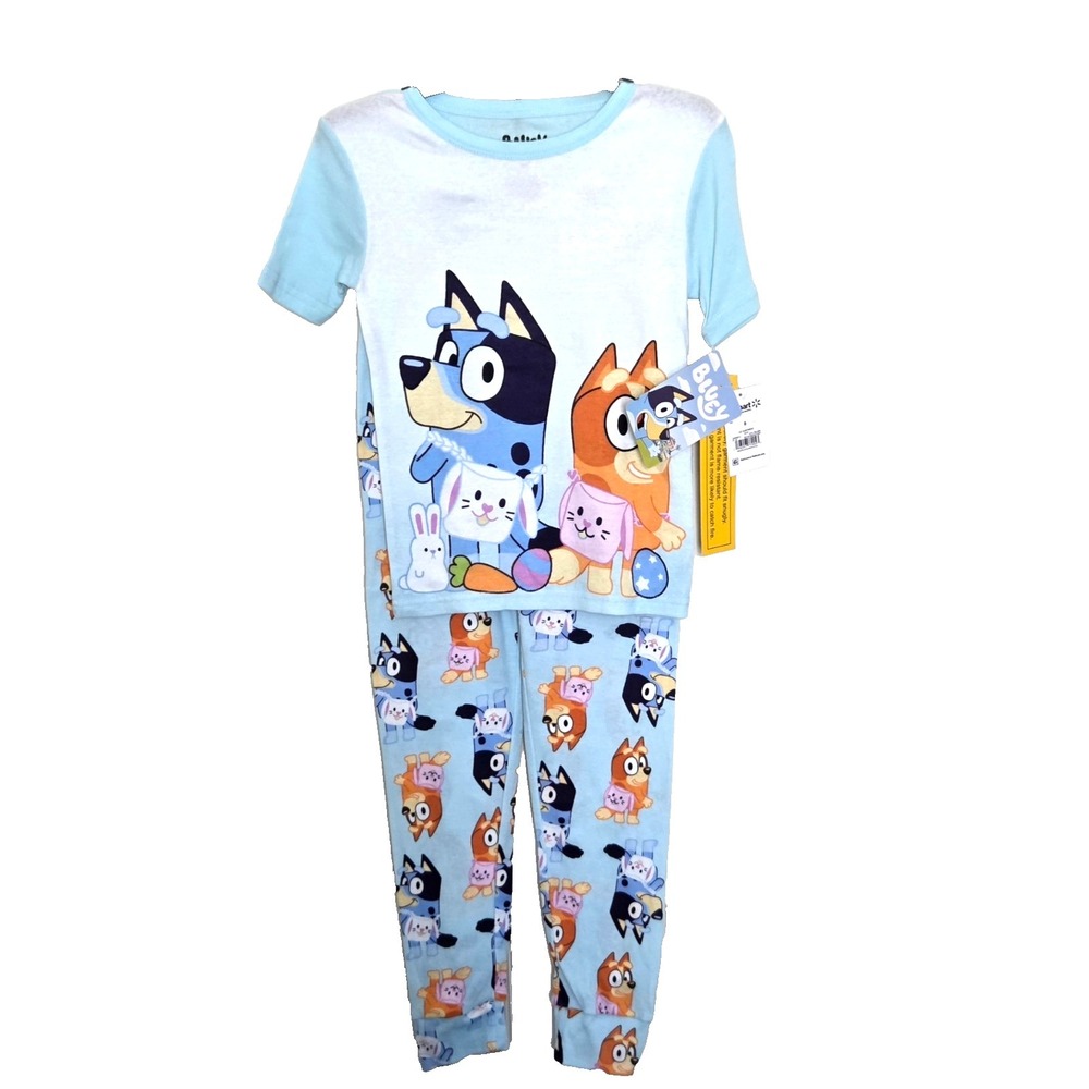 NWT ‎ Kids Bluey 2 Piece Pajama Set Size M (8)  Short Sleeve Top  Long Bottom
